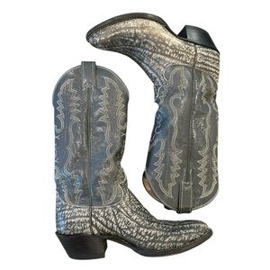 Justin Gray Grey Silver Cowboy Western Boots Rick Grimes 8050 37406